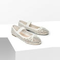 thumbnail image 2 of Women’s Breathable Lightweight Rhinestone Ballet Flats with Delicate Bow and Elastic Strap, 2 of 7