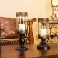 thumbnail image 3 of Vintage Metal Pillar Candle Holder with Glass Screen Cover for Home Wedding Dinner Decoration, 3 of 5