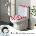 thumbnail image 4 of ZIATUBLE Strawberry Toilet Tank Protector Cover 2 Piece Bathroom Set with Toilet Lid Cover Machine Washable Seat Covers with Elastic Edges Stylish Toilet Lid Cover Set, 4 of 7