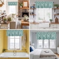 thumbnail image 5 of Abstract Floral Valance Curtain Retro Teal Green Geometric Texture Ornate Vintage Window Valances Rod Pocket Short Curtains Window Treatments for Kitchen Bedroom Bathroom Laundry 54" x 18", 5 of 9
