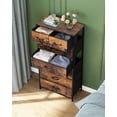thumbnail image 4 of Vertical Dresser Storage Tower - Sturdy Steel Frame, Wood Top, Easy Pull Fabric Bins, Handles - Organizer Unit for Bedroom, Hallway, Entryway, Closets - 7 Drawers (Rustic Brown), 4 of 16