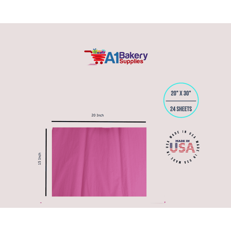 Hot Pink Glitter Tissue Paper, 20x30 inch, Bulk 200 Sheet Pack