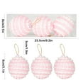 thumbnail image 3 of Christmas Decorations Indoor,Flocked Christmas Balls,Skirt Holiday Decor for Christmas Tree Thanksgiving Party Decoration,3.14 Inch,3Pcs,Pink, 3 of 6