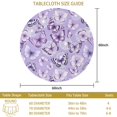 thumbnail image 3 of Butterfly and Dandelion Purple Pattern Round Tablecloth 60"x60", Wrinkle Resistant Wipeable Table Cover for Kitchen Dining Room Picnic Patio and Party, 3 of 6
