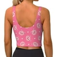 thumbnail image 3 of Xecao Cartoon Pigs and Hearts for Sports Bra with Removable Pads, Crop Tank Top Design, Women's Longline Sports Bra - Non-Wired - XX-Large, 3 of 9