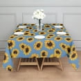 thumbnail image 3 of Blue Sunflower Pattern Square Tablecloth,Waterproof Square Table Cover,Wipeable Spillproof Washable Table Cover for Home Kitchen Party Decor 60"x60"(152x152cm), 3 of 6