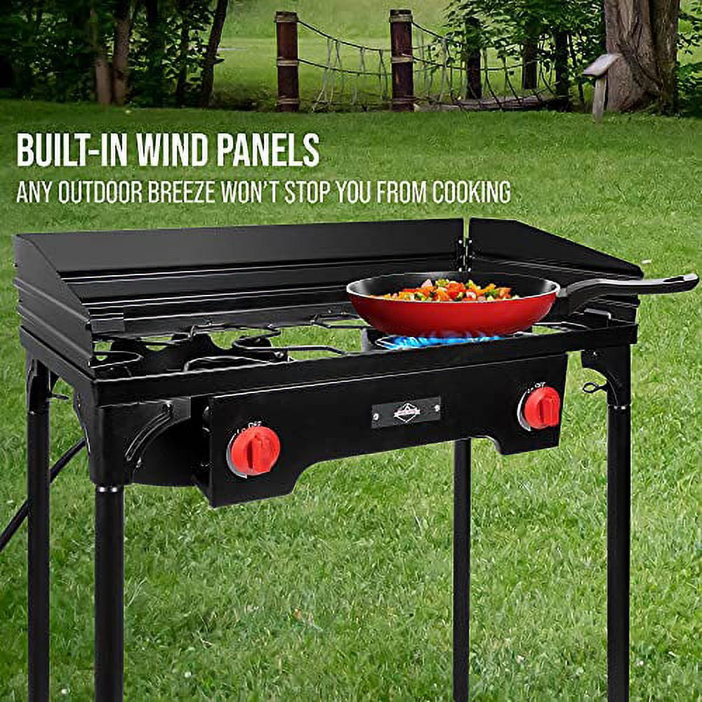 Hike Crew Portable 2 Burner Gas Stove for Outdoor Cooking
