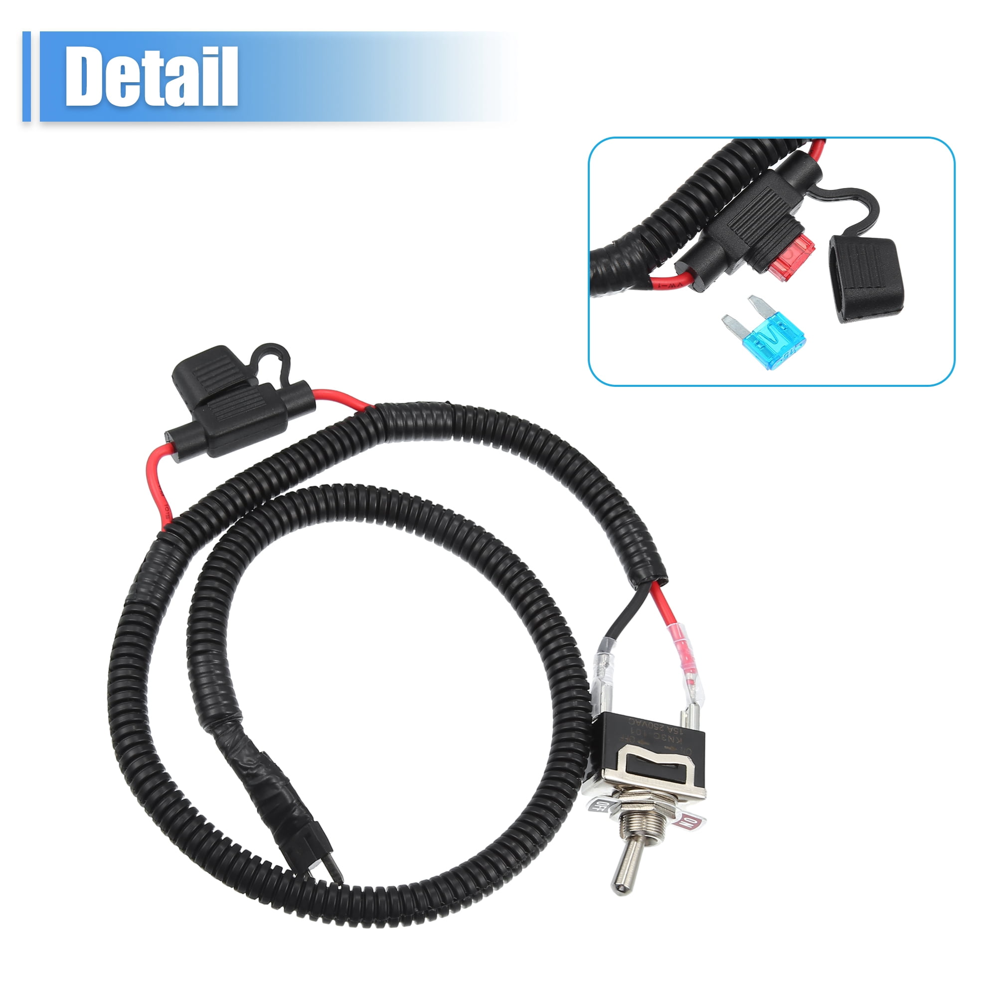 Unique Bargains 1 Set 28.23" Universal Automotive Switched Fuse Bypass Kit