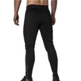 thumbnail image 4 of SGFCWSX Men's Solid Color Jogger Pants with Zipper Fly Drawstring Elastic Waist Slim Fit Cuffed Casual Athletic Trousers Black Size M, 4 of 5