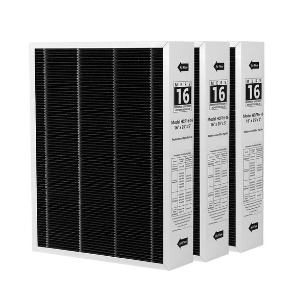 X6672 Replacement Air Filter 16x25x5 MERV 16 for Lennox X6672 16x25x5 MERV 16 Furnace & AC  (3 pack)