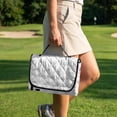 thumbnail image 4 of Xixirimido Quilted Golf Cart Seat Blanket Universal Heavy Duty Golf Cart Seat Cover Towel for EZGO Yamaha Club Car & More 2-Seater Carts Foldable Seat Covers, Love To Golf Print White, 4 of 8
