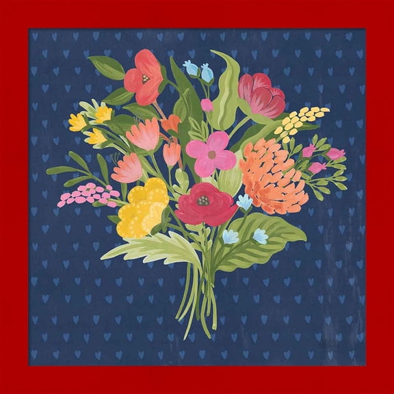 Great Art Now Love Letters X No Banner Blue by Laura Marshall, Framed Wall Art, 14W x 14H