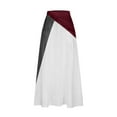 thumbnail image 4 of Wedding Guest Dresses for Women Viikei Chiffon Maxi Skirt for Women,Women's Printed Elastic Waistband Pleated Pocket Skirt With Mid Calf Skirt Wine S, 4 of 5