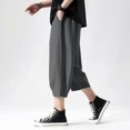 thumbnail image 2 of Ymyiu Mens Capri Pants Baggy Mens Capri Pants Casual Elastic Waist Athletic 3/4 Pant Summer Drawstring Baggy with Pockets Size XL(Dark Gray, XL), 2 of 8