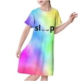 thumbnail image 1 of RXIRUCGD 2025 Vêtements d'Été pour Enfants 3-12 Ans Mode Imprimée Pyjama Rêveur Mi-Mollet Chemise de Nuit, 1 of 3
