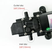 Rezlli 12V Water Pump for RV, Boat, and Camper, Self Priming Diaphragm Pump with Hose, 1 Pack