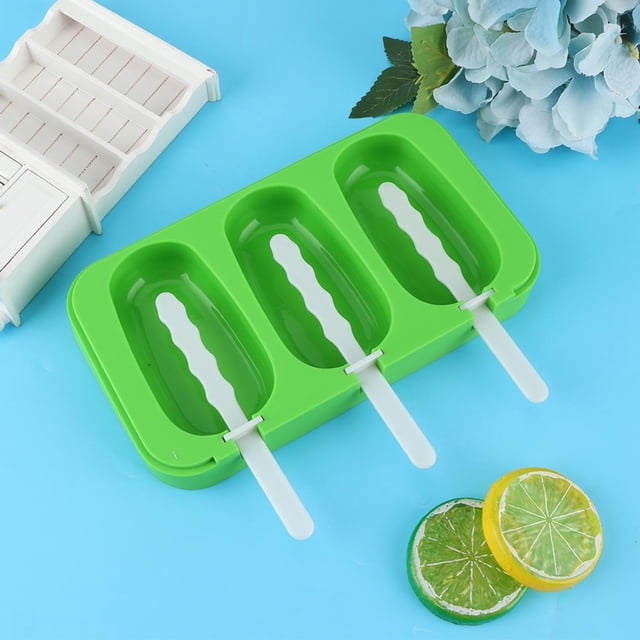 TKSE Molde para Helado, Molde de Silicona para Helado DIY Molde para Hacer Barra de Hielo Hecho en Casa con Tapa Suministros de Cocina