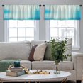 thumbnail image 4 of LALILO Kitchen Curtain Valance Soft Water Blue Color Rod Pocket Window Curtain 52"x 18" Set of 2, 4 of 5