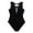 Black, variant on Women's One Piece Swimsuit for Women Mesh Patchwork Cut Out Bathing Suits Tummy Control V Neck Monokinis Swimwear