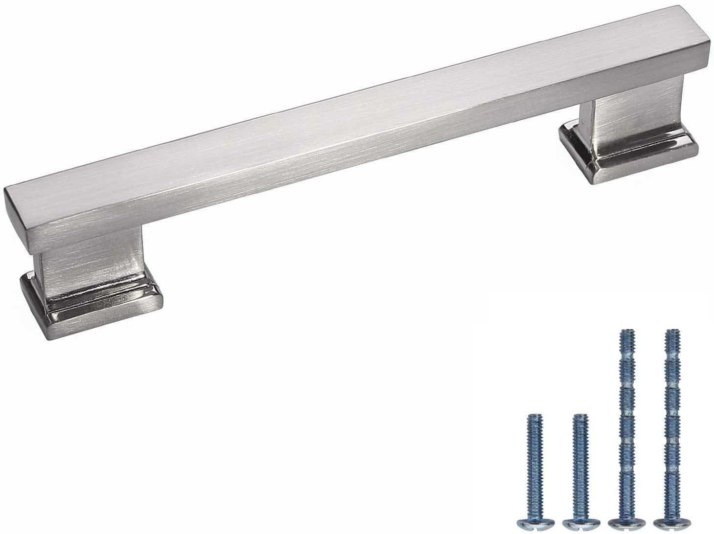 Handle knob x furniture cabinets drawers wheelbase 128mm zinc satin nickel 