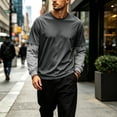 thumbnail image 2 of Nestiefly Mens Layered Shirt Longsleeve Cotton Basic Tee Faux 2-Piece Casual Pullover Fashion Fall Purple M, 2 of 7
