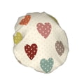 thumbnail image 2 of Kdxio Heart Polka Dot Print Shower Cap for Women,Elastic and Reusable,Double Waterproof Layers Bathing Hat, 2 of 9