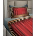 thumbnail image 2 of Ambesonne Theatre Fitted & Top Sheet Set with Sham, Stage with Classic Curtains, Red and Brown, 2 of 4