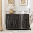 thumbnail image 2 of ARKANTOS Fluted 7-Drawer Double Dresser for Bedroom, Charcoal Oak Finish, 2 of 9