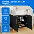 thumbnail image 4 of Uforic 24" Bathroom Vanity with Sink Top, Freestanding Bathroom Storage Cabinet with Door, Black, 4 of 10