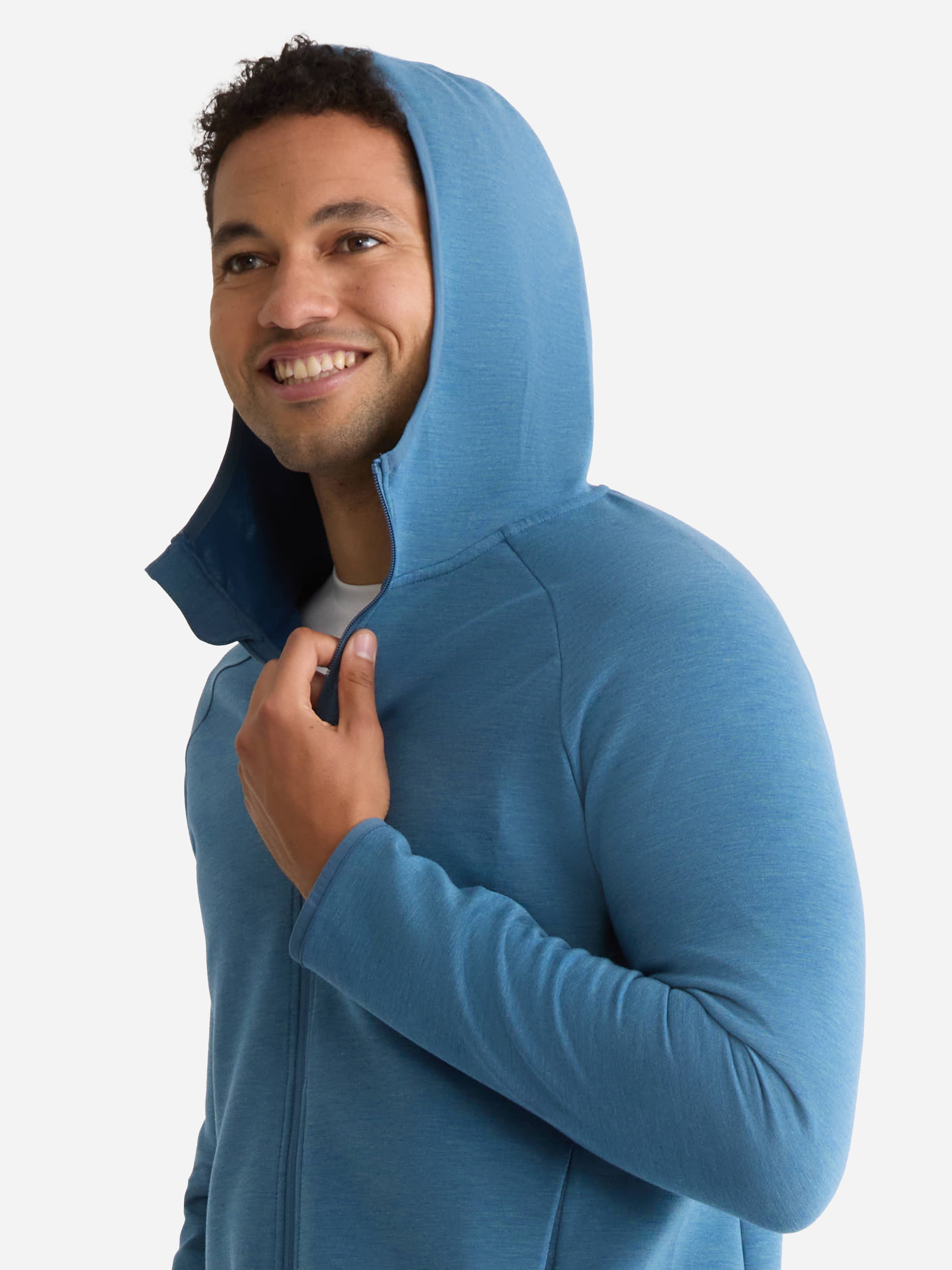 Athletic Works Men's and Big & Tall Fusion Double Knit Full Zip Hooded Sweatshirt Jacket, Sizes S-5XL
