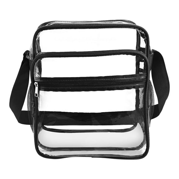 MUSOIE Clear Purse Transparent Messenger Bag for Men and Women with Front Pocket for Sport Events