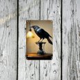 thumbnail image 5 of Room Decor 8x12 Inch Metal Crow Art Decor with Warm Glowing Light - Ideal for Modern Home or Office, Unique Iron Gallery-Quality Wall Accent, Commercial Decor Item|Industrial Charm Light, 5 of 8