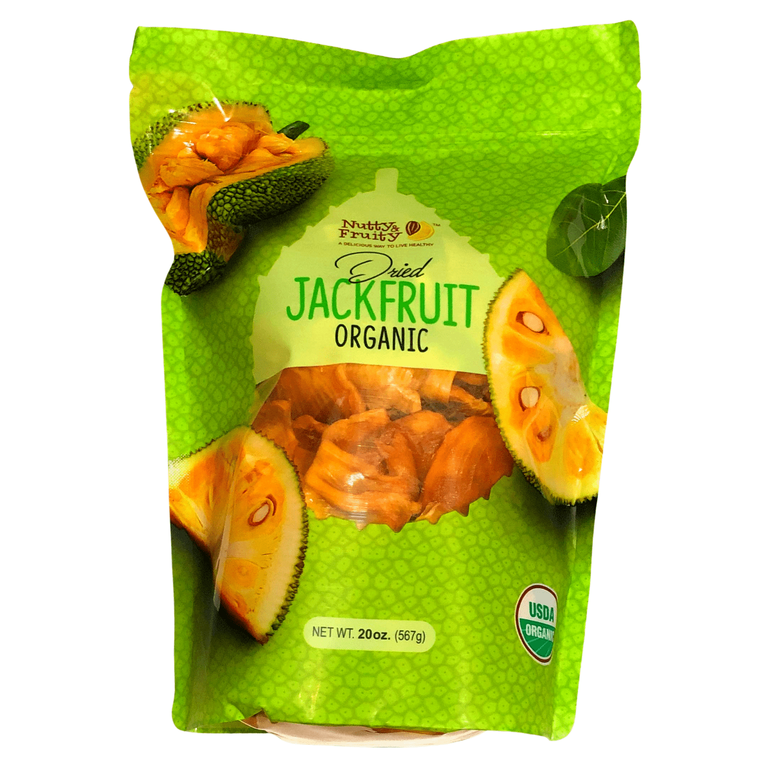 Nutty and Fruity Organic Dried Jackfruit Resealable Bag Made with Real