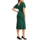 thumbnail image 3 of Vestido de Sheath para Mujer INSPIRE CHIC con Mangas Voladas, Cuello Redondo, Vestido de Cóctel para Fiesta y Trabajo, Midi, S, Verde Oscuro, 3 of 6