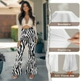 thumbnail image 6 of Xoenoiee Flared Pants for Women High Waist Flare Leggings 70s Pants Butt Lifting Flared Slit Hem Leggings Tall Yoga Pants for Work, Office, Yoga, Gym, XL, Zebra Print, 6 of 6