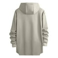 thumbnail image 3 of Men's Oversized Hoodies Casual Long Sleeve Hooded Sweatshirts Trendy Solid Color Fall Pullover Shirt Tops Outwear (XS, Khaki), 3 of 3
