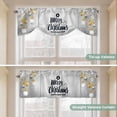 thumbnail image 5 of Christmas Gold Grey Tie Up Valance Curtains for Windows, Kitchen Curtains Window Treatments, Winter Snowflakes Xmas Balls Geometric Short Window Shades Valances for Bedroom Bathroom Cafe 54"x18", 5 of 8