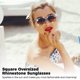 thumbnail image 3 of Gafas de sol brillantes con diamantes de imitación para mujer, gafas de sol de cristal de gran tamaño, gafas de sol cuadradas con purpurina y marco grueso, gafas de sol de discoteca retro para mujer, 3 of 6