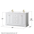 thumbnail image 7 of Wyndham Collection 60" Square Sinks Wood Double Bathroom Vanity in White, 7 of 7