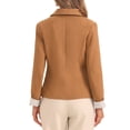 thumbnail image 3 of Saco de Blazer de Oficina Chic Inspire para Mujeres con Contraste y Un Botón XL Marrón, 3 of 6