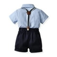 thumbnail image 3 of WOYY Boys Outfits Short Sleeve Bow Tie Dress Shirt Suspender Shorts Set, Sizes 12-18M, 3 of 7