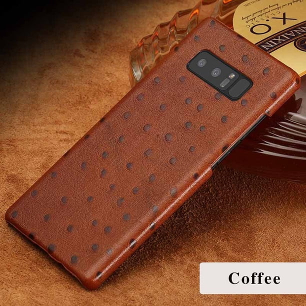 Funda de teléfono de cuero genuino de lujo para iSamsung note 8, funda protectora de teléfono con textura de avestruz, paquete medio Fivean unisex