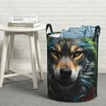 thumbnail image 6 of Susaid Realistic Style Colorful Wolf Print Waterproof Oxford Cloth Storage Circular Laundry Hamper BasketCapacity for Home-Medium, 6 of 6