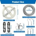 thumbnail image 3 of Hearth & Gear Outdoor Clothes Drying Line Set Including Steel Wire Rope 5 Inch Pulley S Shaped Divider Tensioner Screws Hooks And Expansion, 3 of 7