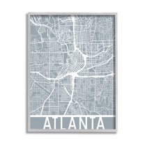 Stupell Industries Atlanta Georgia City Street Grid Geometric Transportation Lines, 16 x 20, Design by Daphne Polselli