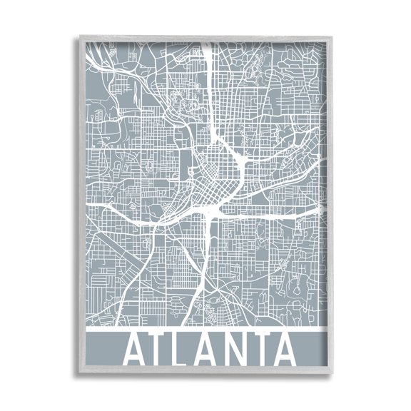 Stupell Industries Atlanta Georgia City Street Grid Geometric Transportation Lines, 16 x 20, Design by Daphne Polselli
