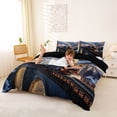 thumbnail image 2 of Castle Fairy Vintage Steam Train Queen Duvet Cover Set for Adults, Mountain Print Bedding for Bedroom, Black White,Black Reversible,3-Piece,No Comforter, 2 of 6
