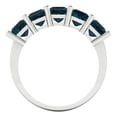 thumbnail image 5 of 2.5 ct Brilliant Princess Cut Natural London Blue Topaz 18K White Gold Eternity Band SZ 6.5, 5 of 6