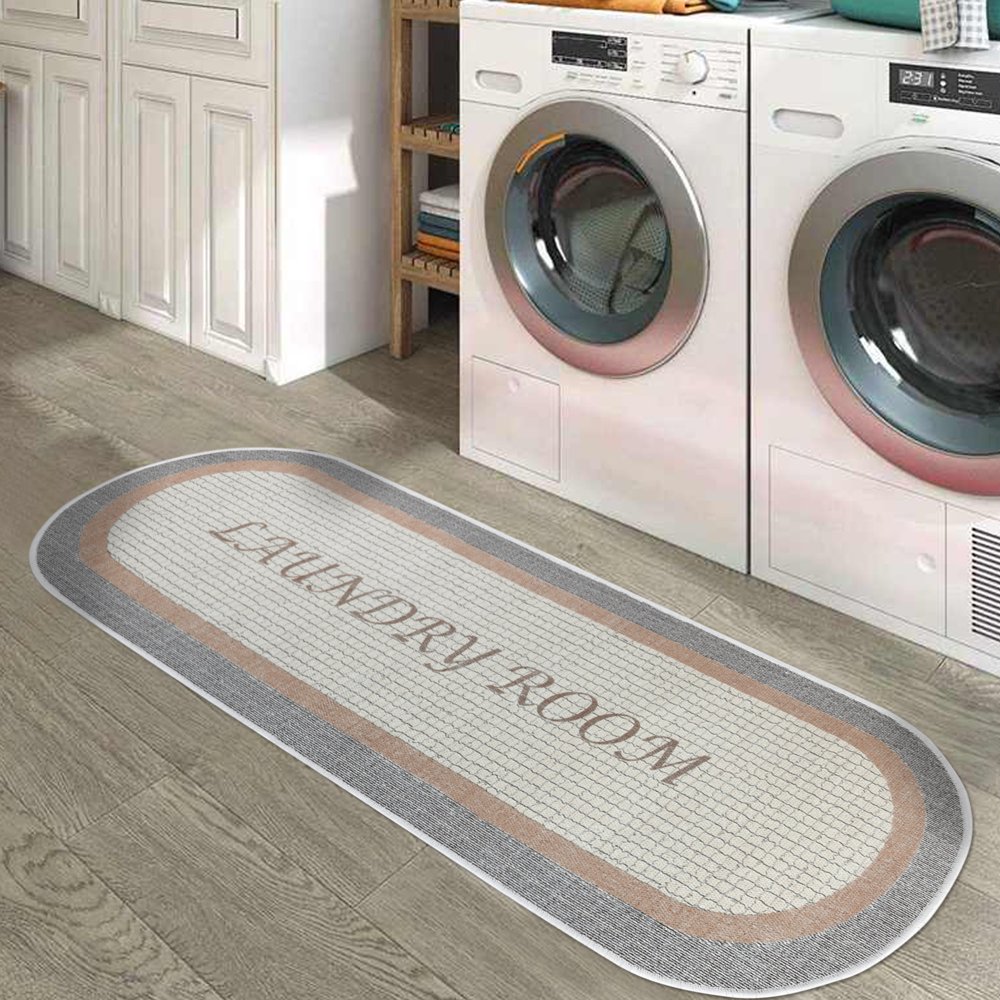 SussexHome Non Skid Washable Laundry Room Rug Runner 20 x 59 Inches