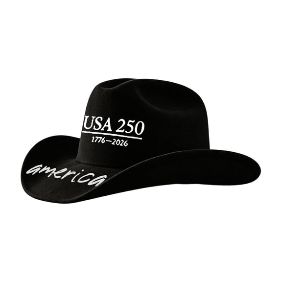 USA 250th Anniversary Cowboy Hat for Men Women Retro Felt Western Patriotic Hat America 250 Years Birthday Celebration Gift 1776-2026 Wide Brim Sun Cap